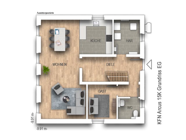 Massivhaus Arcus 15K von Heinz von Heiden Schlüsselfertig ab 357746.3€, Stadtvilla Grundriss 1