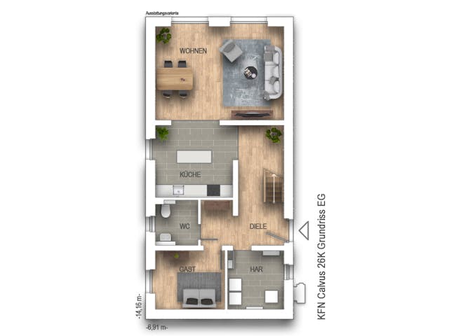 Massivhaus Calvus 26K von Heinz von Heiden Zentrale Schlüsselfertig ab 377781€, Satteldach-Klassiker Grundriss 1