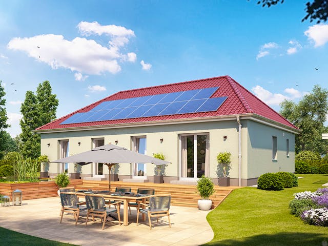 Massivhaus Cumulus 76K von Heinz von Heiden Zentrale Schlüsselfertig ab 303767€, Bungalow Außenansicht 1