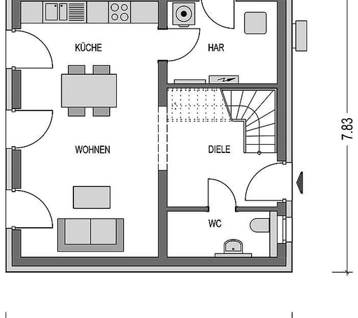 Massivhaus Stratus 090 von Heinz von Heiden Schlüsselfertig ab 245644.625€, Cubushaus Grundriss 1