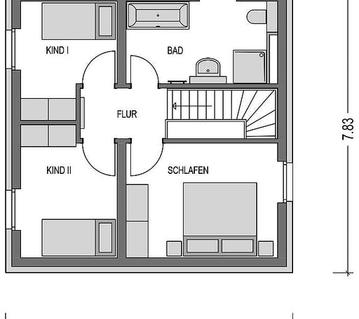 Massivhaus Stratus 090 von Heinz von Heiden Schlüsselfertig ab 245644.625€, Cubushaus Grundriss 2