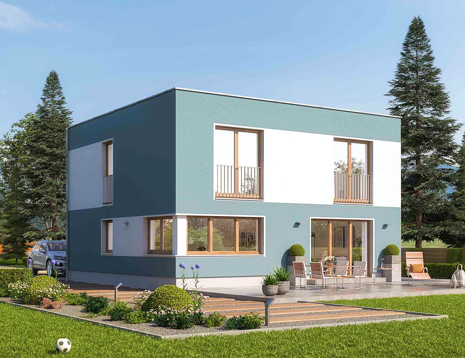 Massivhaus Stratus 150 von Heinz von Heiden Schlüsselfertig ab 337686.625€, Cubushaus Außenansicht 1