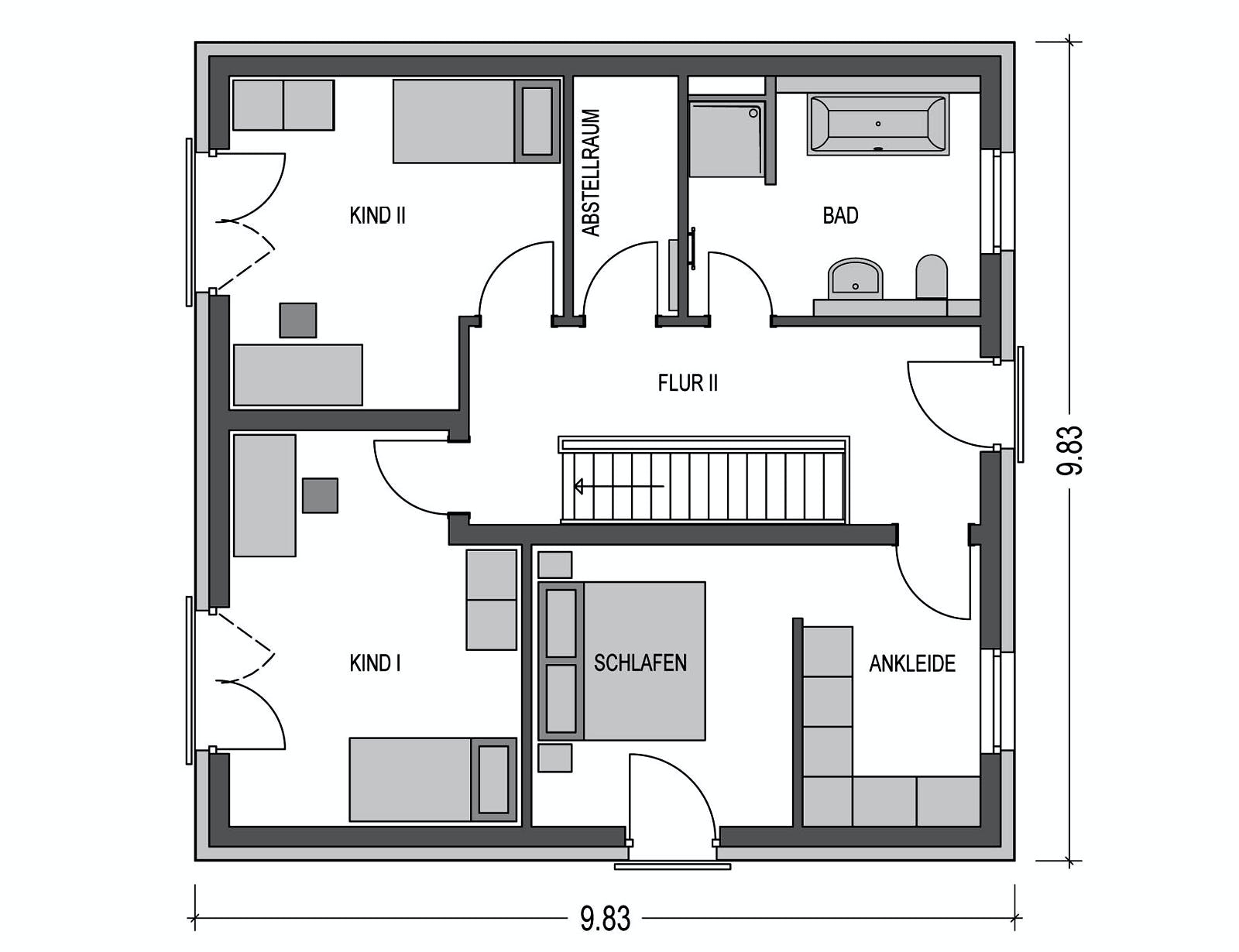 Massivhaus Stratus 150 von Heinz von Heiden Schlüsselfertig ab 337686.625€, Cubushaus Grundriss 2