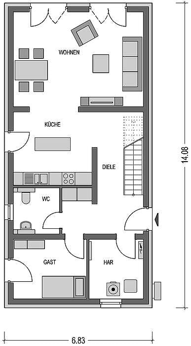 Massivhaus Stratus 260 von Heinz von Heiden Schlüsselfertig ab 341828.375€, Cubushaus Grundriss 1