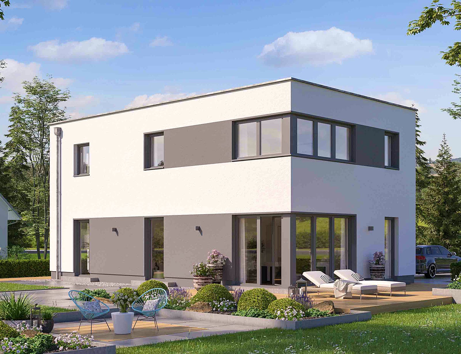 Massivhaus Stratus 360 von Heinz von Heiden Schlüsselfertig ab 340836.375€, Cubushaus Außenansicht 1