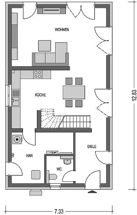 Massivhaus Stratus 360 von Heinz von Heiden Schlüsselfertig ab 340836.375€, Cubushaus Grundriss 1