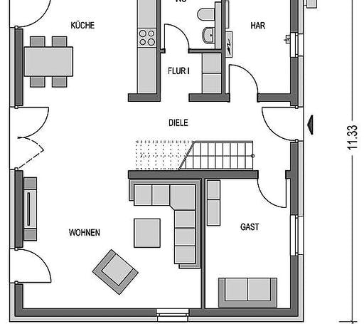 Massivhaus Stratus 632 von Heinz von Heiden Schlüsselfertig ab 329019.75€, Cubushaus Grundriss 1