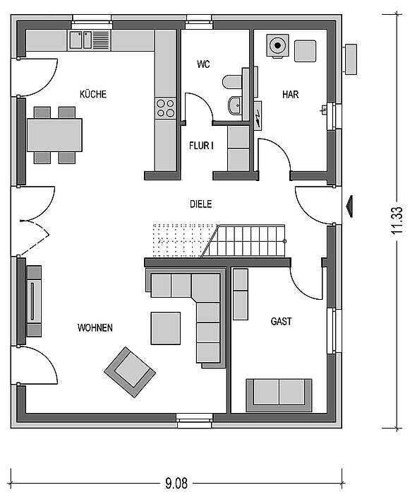 Massivhaus Stratus 632 von Heinz von Heiden Schlüsselfertig ab 351513€, Cubushaus Grundriss 1