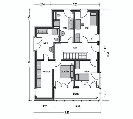 Massivhaus Stratus 730 von Heinz von Heiden Schlüsselfertig ab 458858.83125€, Cubushaus Grundriss 2