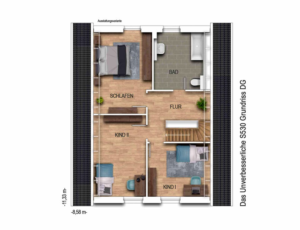 Massivhaus Der Unverbesserliche S530 von Heinz von Heiden Schlüsselfertig ab 233013.5€, Satteldach-Klassiker Grundriss 2