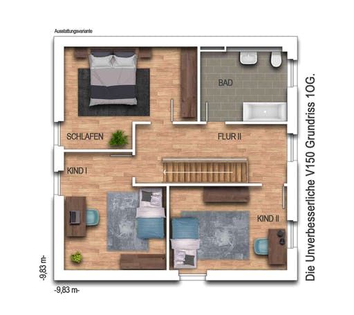 Massivhaus Der Unverbesserliche V150 von Heinz von Heiden Schlüsselfertig ab 254166.375€, Stadtvilla Grundriss 2
