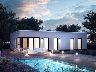 Massivhaus Velum 751 von Heinz von Heiden Schlüsselfertig ab 298504€, Bungalow Außenansicht 1