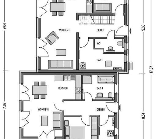 Massivhaus Zweifamilienhaus 130 von Heinz von Heiden Schlüsselfertig ab 438570.0€, Stadtvilla Grundriss 1