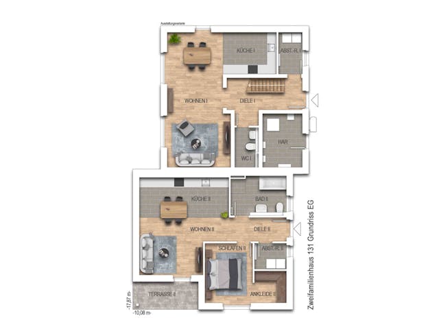 Massivhaus Zweifamilienhaus 131 von Heinz von Heiden Zentrale Schlüsselfertig ab 447753€, Stadtvilla Grundriss 1