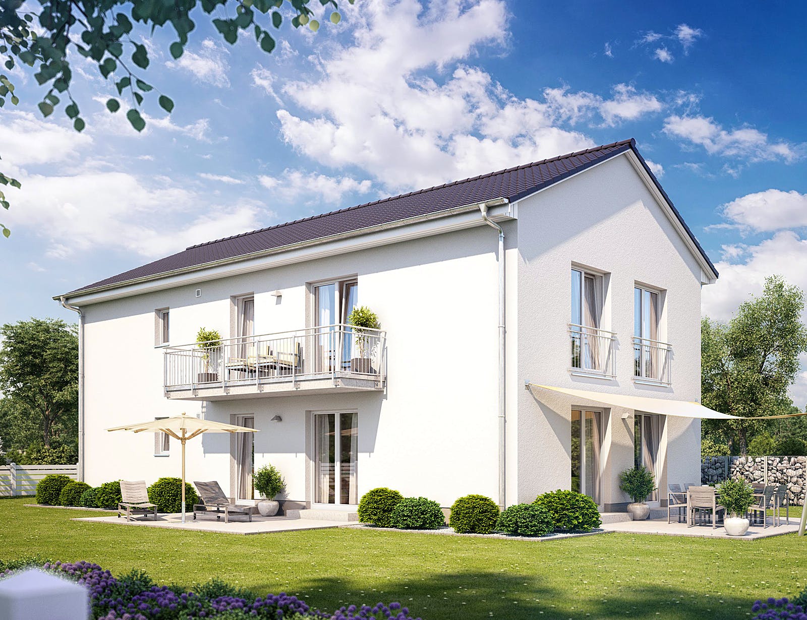 Massivhaus Zweifamilienhaus 490 von Heinz von Heiden Schlüsselfertig ab 478152€, Satteldach-Klassiker Außenansicht 1
