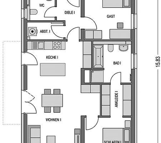 Massivhaus Zweifamilienhaus 490 von Heinz von Heiden Schlüsselfertig ab 441477.875€, Satteldach-Klassiker Grundriss 1