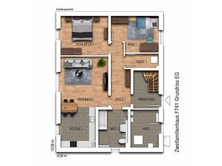 Massivhaus Zweifamilienhaus 741 von Heinz von Heiden Schlüsselfertig ab 374777€, Satteldach-Klassiker Grundriss 1