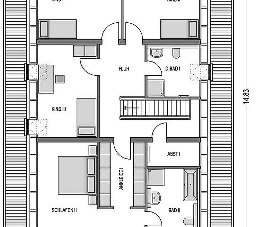Massivhaus Zweifamilienhaus 880 von Heinz von Heiden Schlüsselfertig ab 461894.5€, Satteldach-Klassiker Grundriss 2