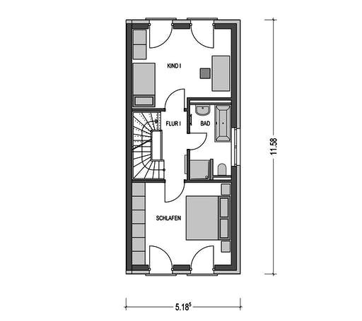Massivhaus DOPPELHAUS 2S150 von HVO Massivhaus Schlüsselfertig ab 304929€, Satteldach-Klassiker Grundriss 2