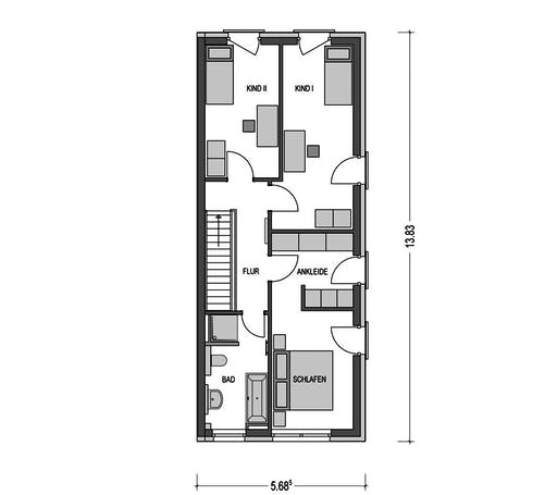 Massivhaus DOPPELHAUS 2Z280 von HVO Massivhaus Schlüsselfertig ab 289710€, Stadtvilla Grundriss 2