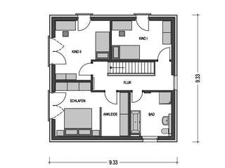 Massivhaus ELEGANZ 2130 von HVO Massivhaus Schlüsselfertig ab 361500€, Stadtvilla Grundriss 2