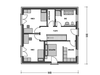 Massivhaus ELEGANZ 2150 von HVO Massivhaus Schlüsselfertig ab 381700€, Stadtvilla Grundriss 2
