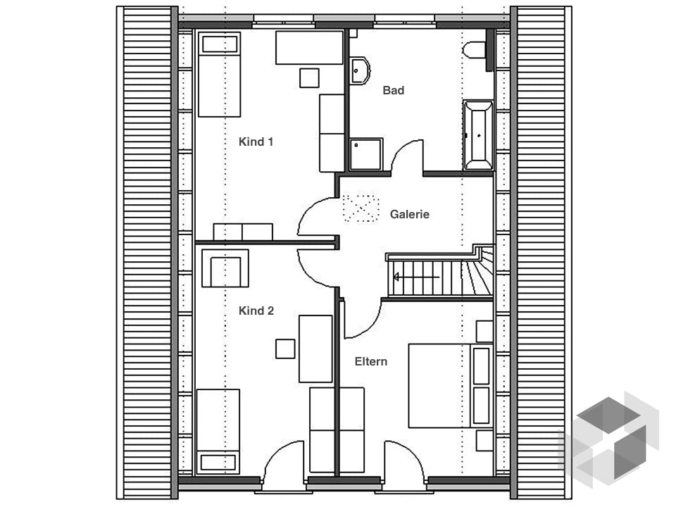 KLASSIK 1000.2 von HVO Massivhaus Grundriss