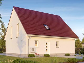 Massivhaus KLASSIK 2710 von HVO Massivhaus Schlüsselfertig ab 383600€, Satteldach-Klassiker Außenansicht 2