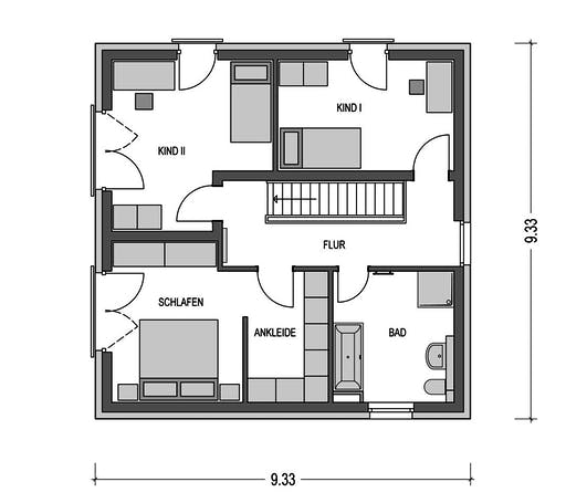 Massivhaus URBAN 2130 von HVO Massivhaus Schlüsselfertig ab 319847€, Cubushaus Grundriss 2