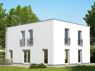 Massivhaus URBAN 2631 von HVO Massivhaus Schlüsselfertig ab 403400€, Cubushaus Außenansicht 1