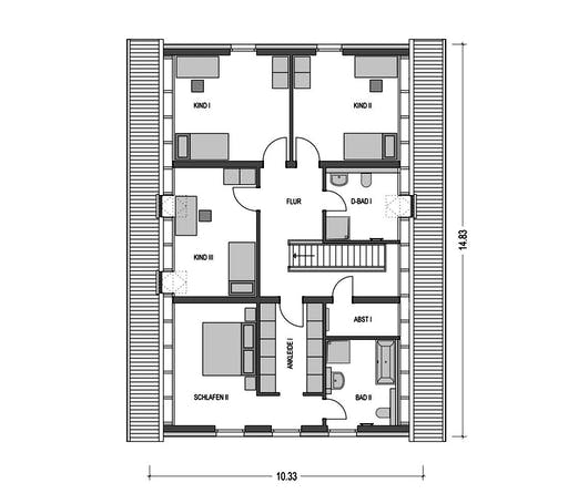 Massivhaus ZWEIFAMILIENHAUS 2880 von HVO Massivhaus Schlüsselfertig ab 457144€, Satteldach-Klassiker Grundriss 2
