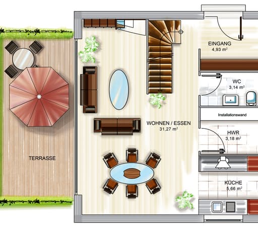 Massivhaus ICON 2.PLUS CUBE (out) von Dennert Massivhaus Schlüsselfertig ab 175438€, Cubushaus Grundriss 2