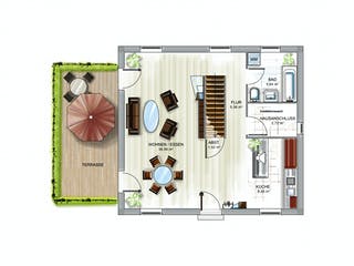 Massivhaus ICON 3.01 City von Dennert Massivhaus Schlüsselfertig ab 176362€, Stadtvilla Grundriss 1