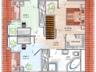 Massivhaus ICON 3.01 TRE von Dennert Massivhaus Schlüsselfertig ab 166338€, Satteldach-Klassiker Grundriss 1