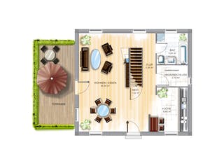Massivhaus ICON 3.01 von Dennert Massivhaus Schlüsselfertig ab 153218€, Satteldach-Klassiker Grundriss 3