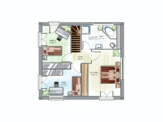 Massivhaus ICON 3.02 City von Dennert Massivhaus Schlüsselfertig ab 181374€, Stadtvilla Grundriss 1