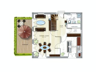 Massivhaus ICON 3.02 City von Dennert Massivhaus Schlüsselfertig ab 181374€, Stadtvilla Grundriss 2