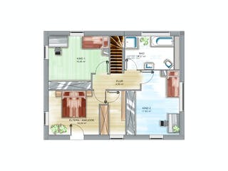 Massivhaus ICON 3.PLUS City von Dennert Massivhaus Schlüsselfertig ab 191587€, Stadtvilla Grundriss 1