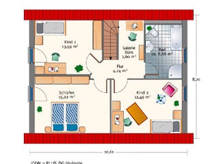 Massivhaus ICON 3.PLUS von Dennert Massivhaus Schlüsselfertig ab 167388€, Satteldach-Klassiker Grundriss 1