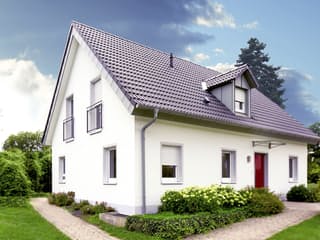 Massivhaus ICON 4.01 von Dennert Massivhaus Schlüsselfertig ab 180334€, Satteldach-Klassiker Außenansicht 1