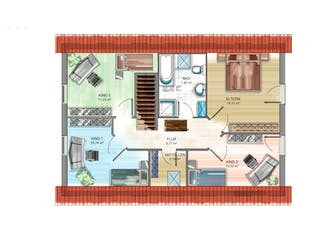 Massivhaus ICON 4.01 von Dennert Massivhaus Schlüsselfertig ab 180334€, Satteldach-Klassiker Grundriss 1