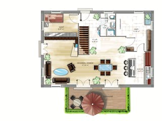 Massivhaus ICON 4.01 von Dennert Massivhaus Schlüsselfertig ab 180334€, Satteldach-Klassiker Grundriss 2