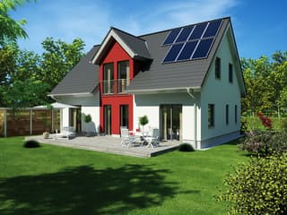 Massivhaus ICON 4.02 TRE von Dennert Massivhaus Schlüsselfertig ab 196228€, Satteldach-Klassiker Außenansicht 1