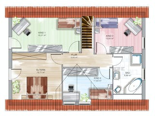 Massivhaus ICON 4.02 TRE von Dennert Massivhaus Schlüsselfertig ab 196228€, Satteldach-Klassiker Grundriss 1