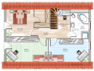 Massivhaus ICON 4.02 TRE von Dennert Massivhaus Schlüsselfertig ab 196228€, Satteldach-Klassiker Grundriss 1