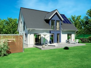 Massivhaus ICON 4.02 TRE von Dennert Massivhaus Schlüsselfertig ab 196228€, Satteldach-Klassiker Außenansicht 1