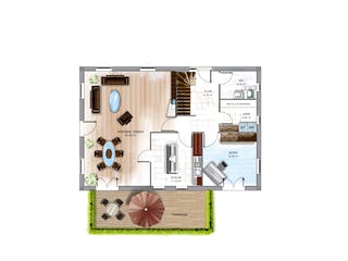 Massivhaus ICON 4.02 TRE von Dennert Massivhaus Schlüsselfertig ab 196228€, Satteldach-Klassiker Grundriss 2