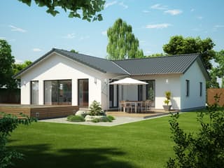 Massivhaus ICON 6.02 Winkelbungalow von Dennert Massivhaus Schlüsselfertig ab 182887€, Bungalow Außenansicht 1