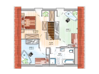 Massivhaus ICON 3 von Dennert Massivhaus Ausbauhaus ab 144200€, Satteldach-Klassiker Grundriss 2