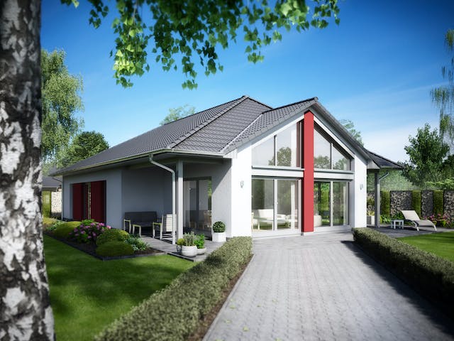 Massivhaus Ideal 5000.2 von Deutsche Bauwelten Schlüsselfertig ab 296211€, Bungalow Außenansicht 1